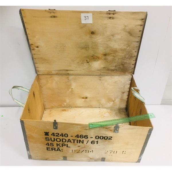 Finnish military gas mask crate