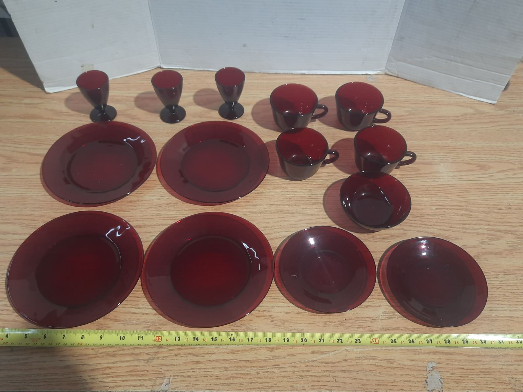 Ruby Plates, Cup, Bowl, etc. - Schmalz Auctions