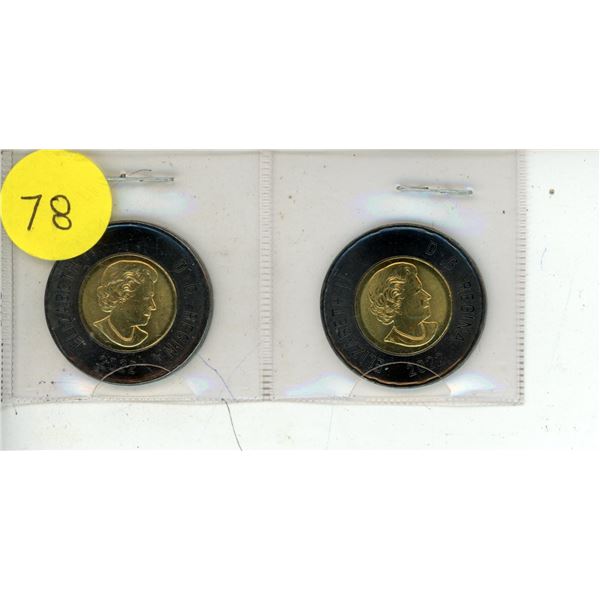 (2) 2022 Canadian Two Dollar Coin. (Black Toonie)