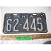 Image 1 : 1931 Alberta License plate