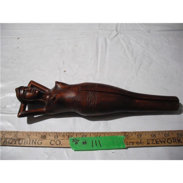 Vintage wooden nude woman nutcracker