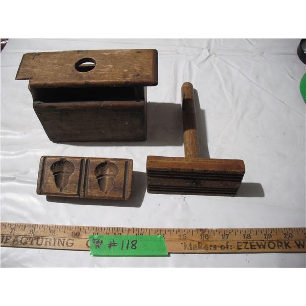 Vintage butter press + extra acorn mold