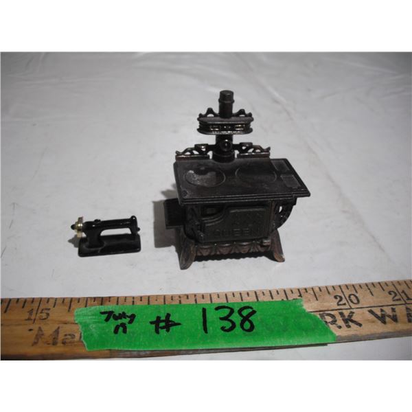 mini queen stove pencil sharpener + minisewing machine