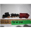 Image 1 : Vintage mini cast iron amish wagon + small card train