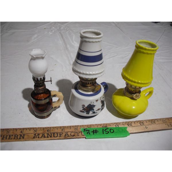 (3) mini collectors lamps