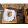 Image 1 : Plastic toilet, scrap metal and wood