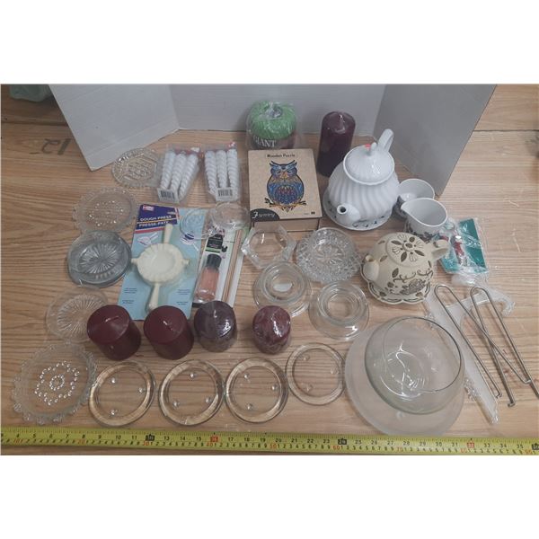 Lot of Candle Holders, Candles, etc.