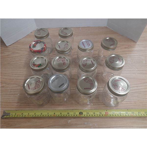 Lot of 14 Jars. (New Lids and Rings)