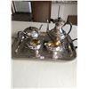 Image 1 : 1960 Silver Plated Tea Service WM.A. Roger Teapot, Coffee Pot, Cream & Sugar #310 Victorian Tray 15x