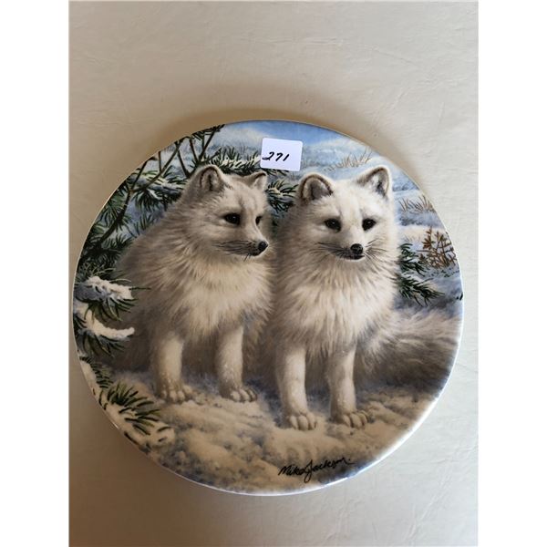 "Artic Fox Cubs" 4th Issue in The Beauty of Polar Wildlife By Mike Jackson Issued By Collector's Tre