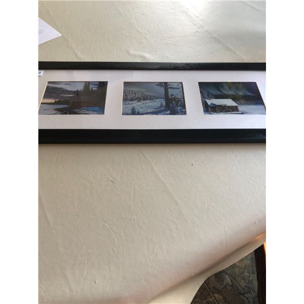 Framed 3 Scrimshaw Prints