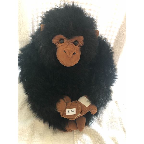 Black Plush Gorilla w/ Velcro On Hand To Wrap Around Arm