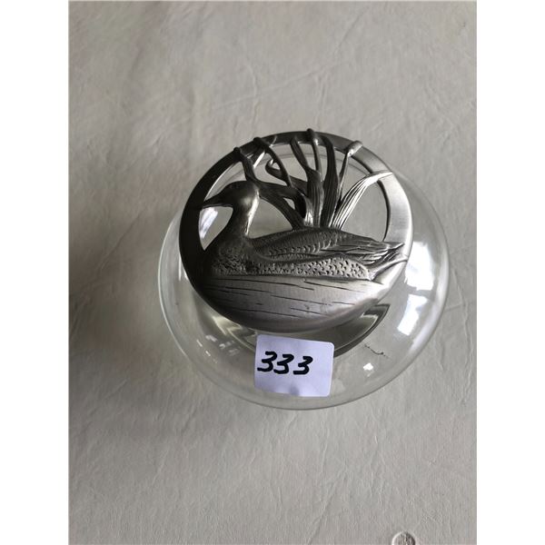 Ducks Unlimited Glass Dish w/ Lid