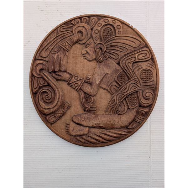 Vintage Hand Carved wooden Wall Plaque (Great condition) 15"x16"