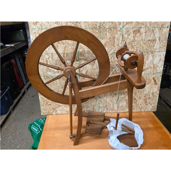 Maple spinning wheel- 33"H