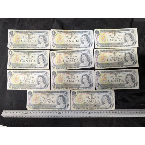 (11) 1973 Canadian 1 Dollar Bills