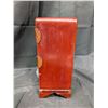 Image 9 : Antique or Vintage Style Jewelry Box Red Lacquered Finish and Intricate Gold Paint w/ Variety of Jew