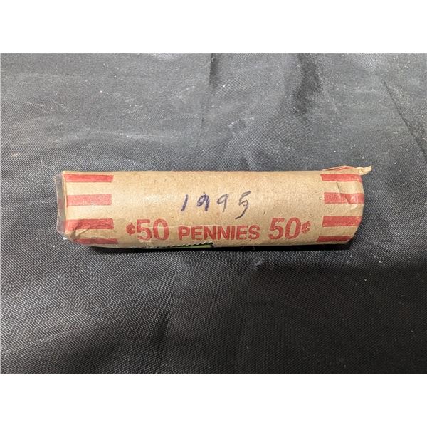 Roll of Canadian Pennies 1995
