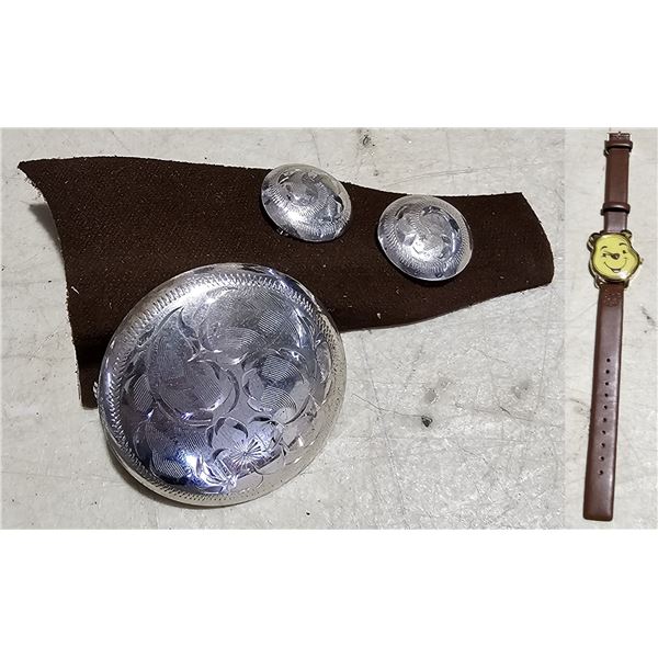 Sterling Broach & Earrings/Disney Special Edition "Winne The Pooh" Watch- Celebrating 80 Years