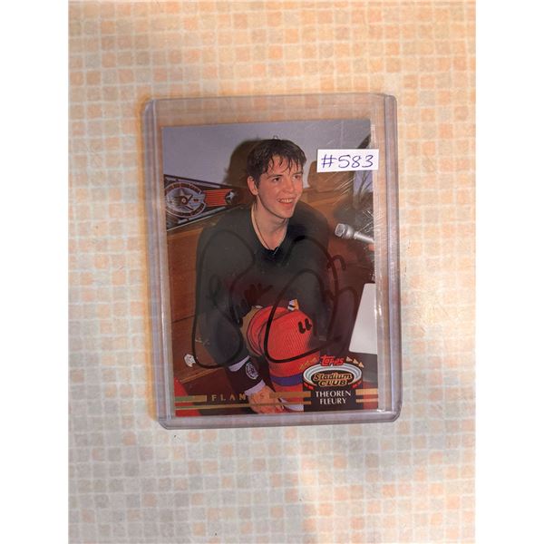Theo Fleury - Autographed Hockey Card