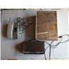 Image 1 : Lot of Vintage Items ( AT&T wireless phone, Electric Radio, and Bathroom Mirror Cabinet)