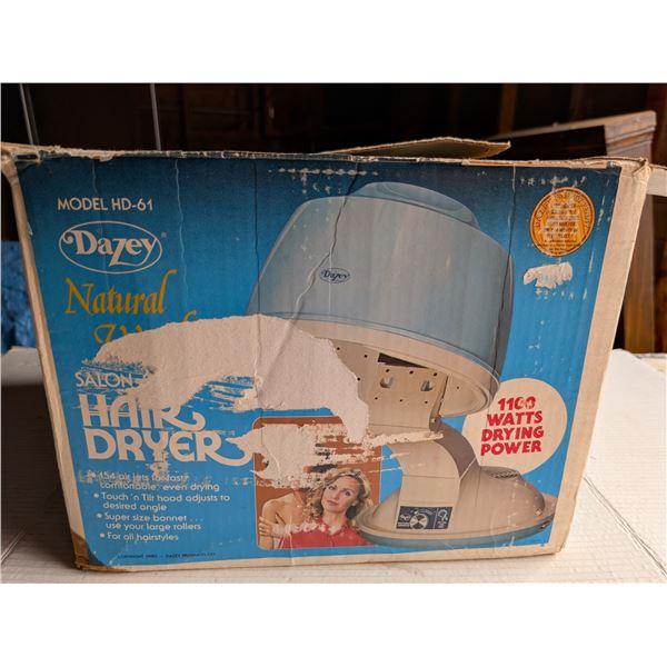Vintage Model HD-61 Dazey Natural Hair Dryer w/ Original Box