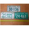 Image 1 : 3 saskatchewan lisence plates- 1968, 1969 and 1970