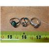 Image 1 : 3 silver rings- size 7 and 8