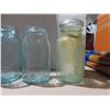Image 4 : Vintage Blue Glass Jars W/Covers