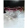 Image 2 : 1992 Fostoria Crystal Cut Glass Red Ruby Rim Serving Bowl