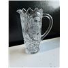 Image 1 : Cut Crystal Pitcher with Etched Strawberries, Cherries and Plums