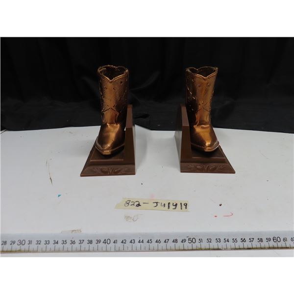 vintage cowboy boot book ends