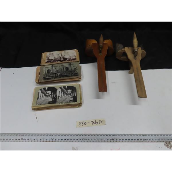 2 Old stereoviews w/ 46 stereo cards