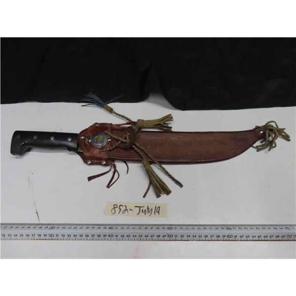 Vintage machete w/ ormate sheath