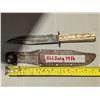 Image 2 : Vintage wood Handle Hunting Knife w/Leather Case