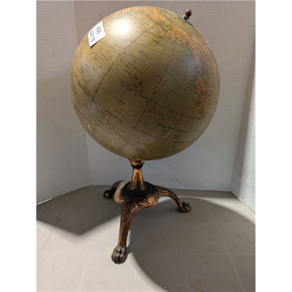 Vintage Terrestrial Globe Excelsior w/Vintage Brass Stand