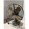 Image 1 : Antique Metal Oscillating Desk Fan w/ Brass Blade 17"x13"