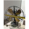 Image 3 : Antique Metal Oscillating Desk Fan w/ Brass Blade 17"x13"