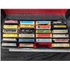 Image 2 : Lot of 8 Track Cassettes Tapes in Carry Case