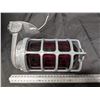 Image 2 : Vintage Industrial Explosion Proof wall Sconce / Ruby red Glass Bulb