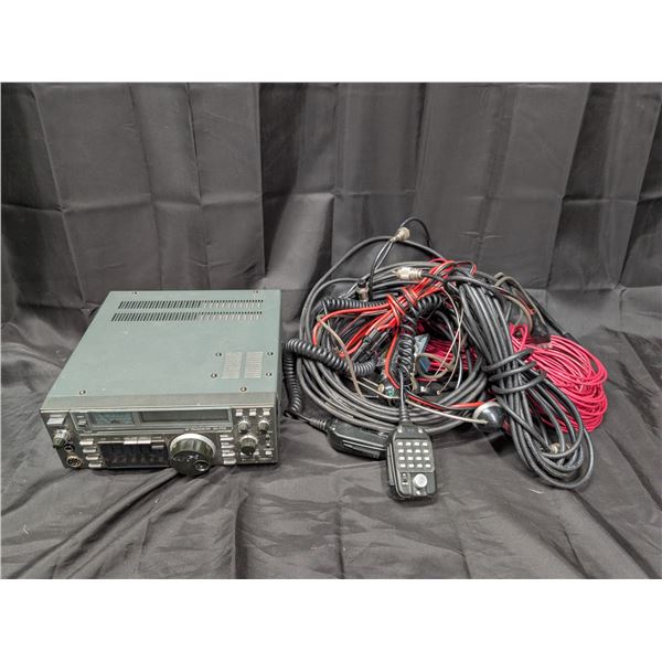 Icam IC0735 Ham Band Transceiver w/ Misc. Cables, Cords, Microphones, and etc.