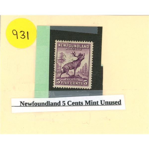 Newfoundland 5 Cents Mint Unused Stamp.