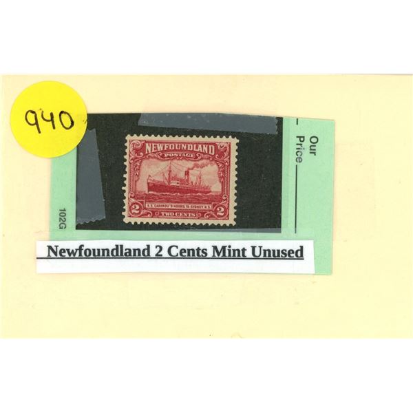 Newfoundland 2 Cents Mint Unused Stamp.