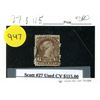 Image 1 : Scott #27 Used CV $115.00 Stamp.