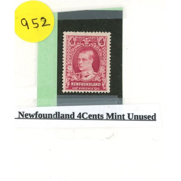 Newfoundland 4 Cents Mint Unused Stamp.