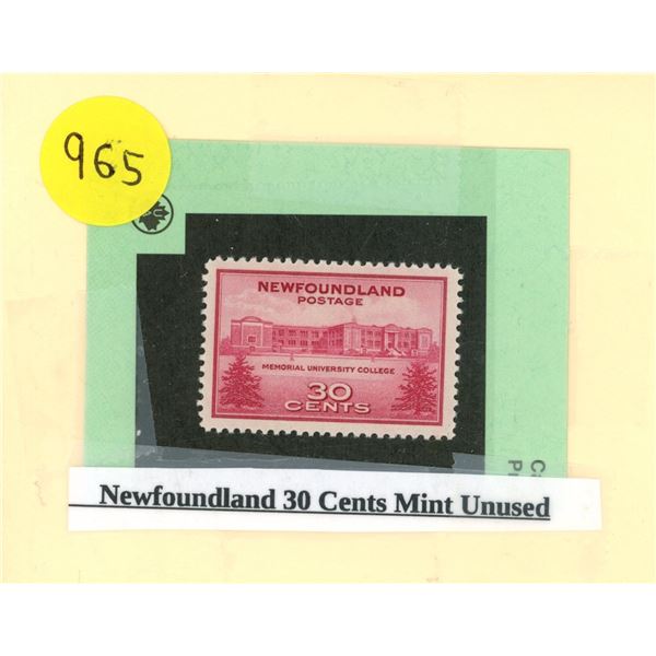 Newfoundland 30 Cents Mint Unused Stamp.