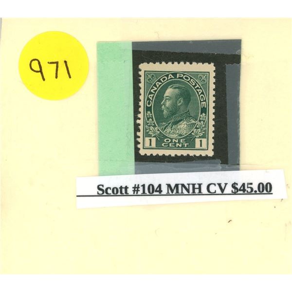 Scott #104 MNH CV $45.00 Stamp.