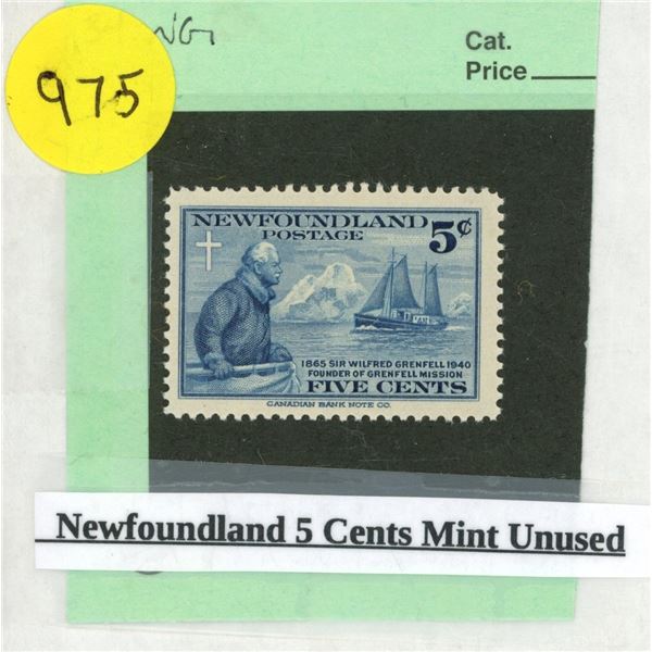 Newfoundland 5 Cents Mint Unused Stamp.