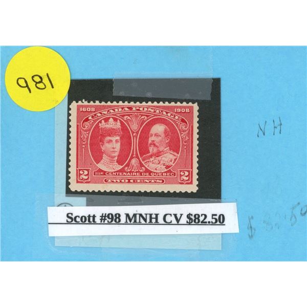 Scott #98 MNH CV $82.50 Stamp.