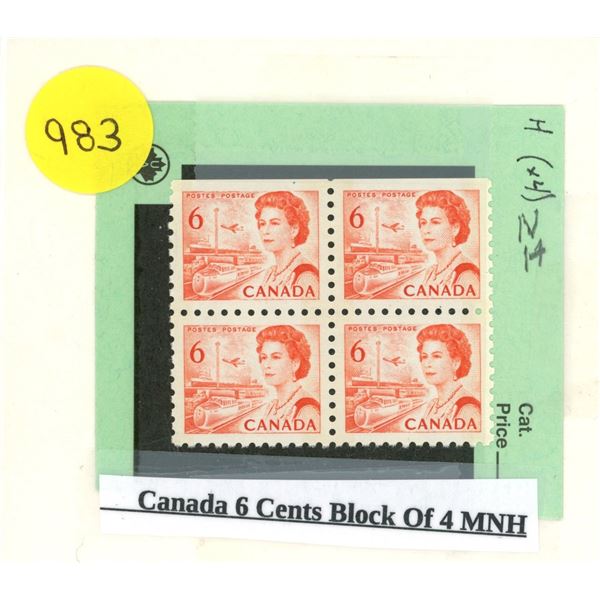 Canada 6 Cents Block of 4 MNH Stamp.